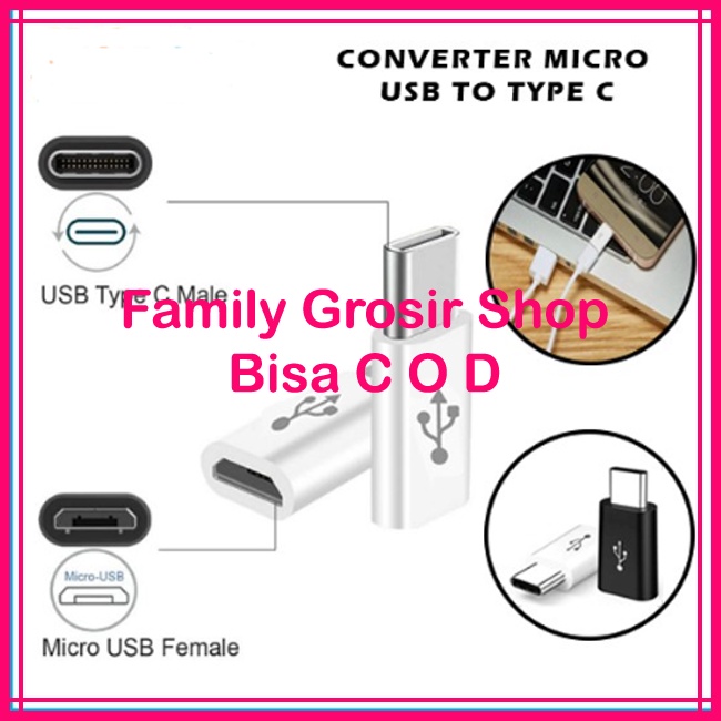 Converter Micro USB To Type C Original Konektor Mikro USB Ke Tipe C