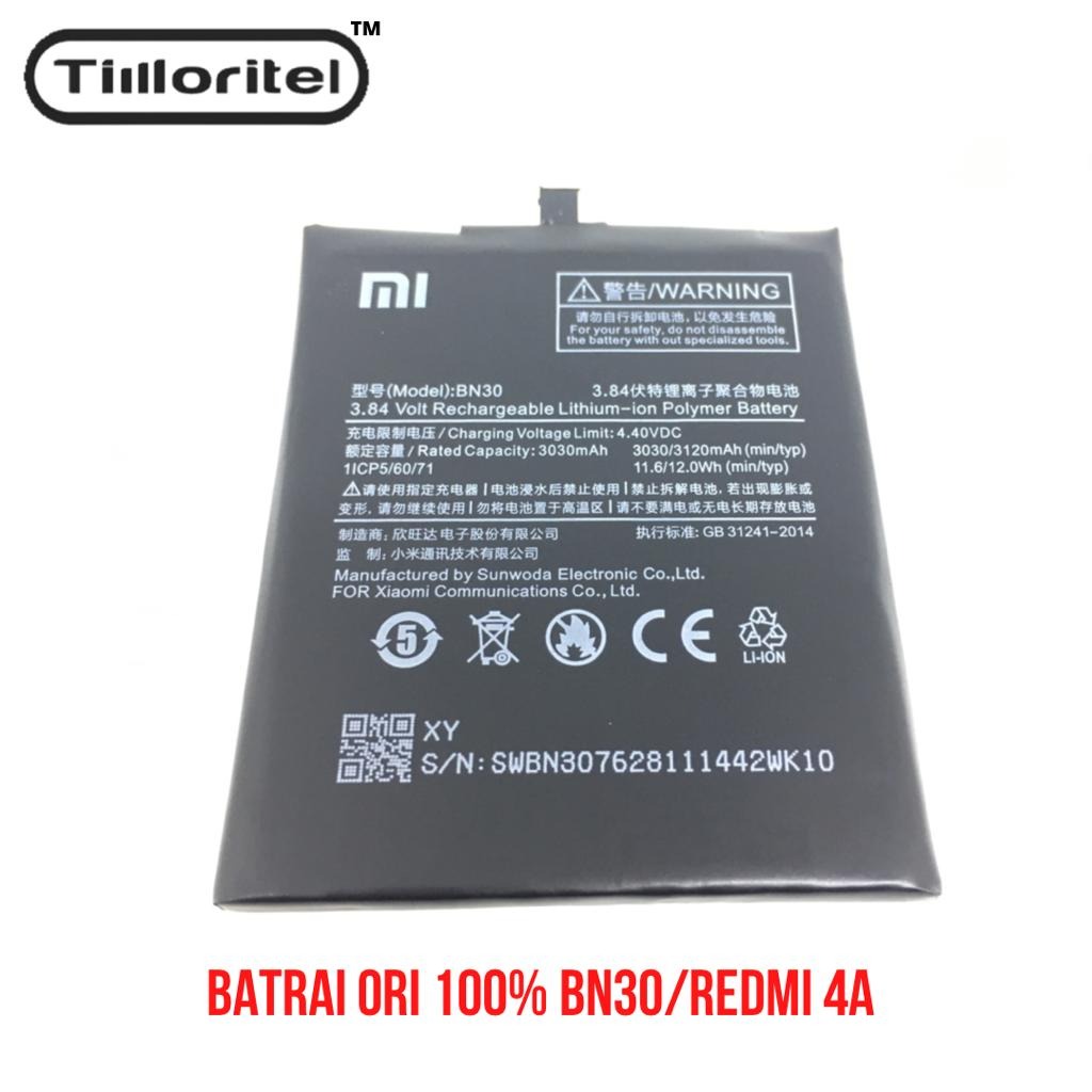 Baterai ORI Xiaomi Redmi 4A BN30