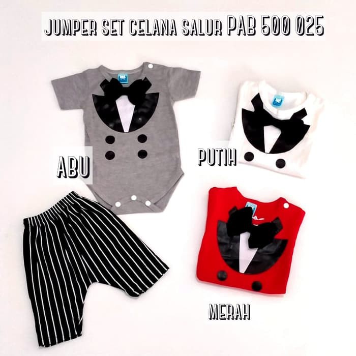 Baju Bayi Jumpsuit LAKI COWOK Lengan Panjang Lengan Pendek Umur 1 2 3 4 5 6 7 8 9 10 11 12 Bulan XXS