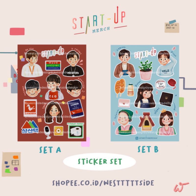 START UP KDRAMA STICKER SET han ji pyeong nam do san kim seon ho