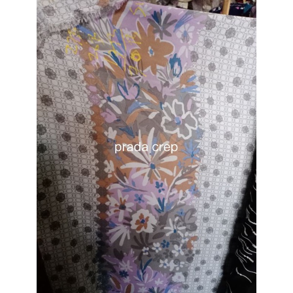 kain prada crepe motif bunga