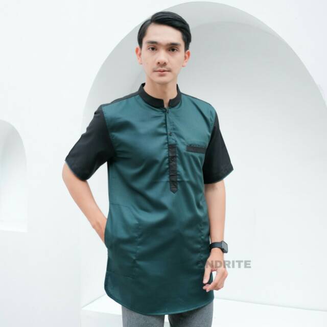 Kurta Pakistan Pria Progressman Original Lengan Pendek Simple Lis Hedlong Premium Quality