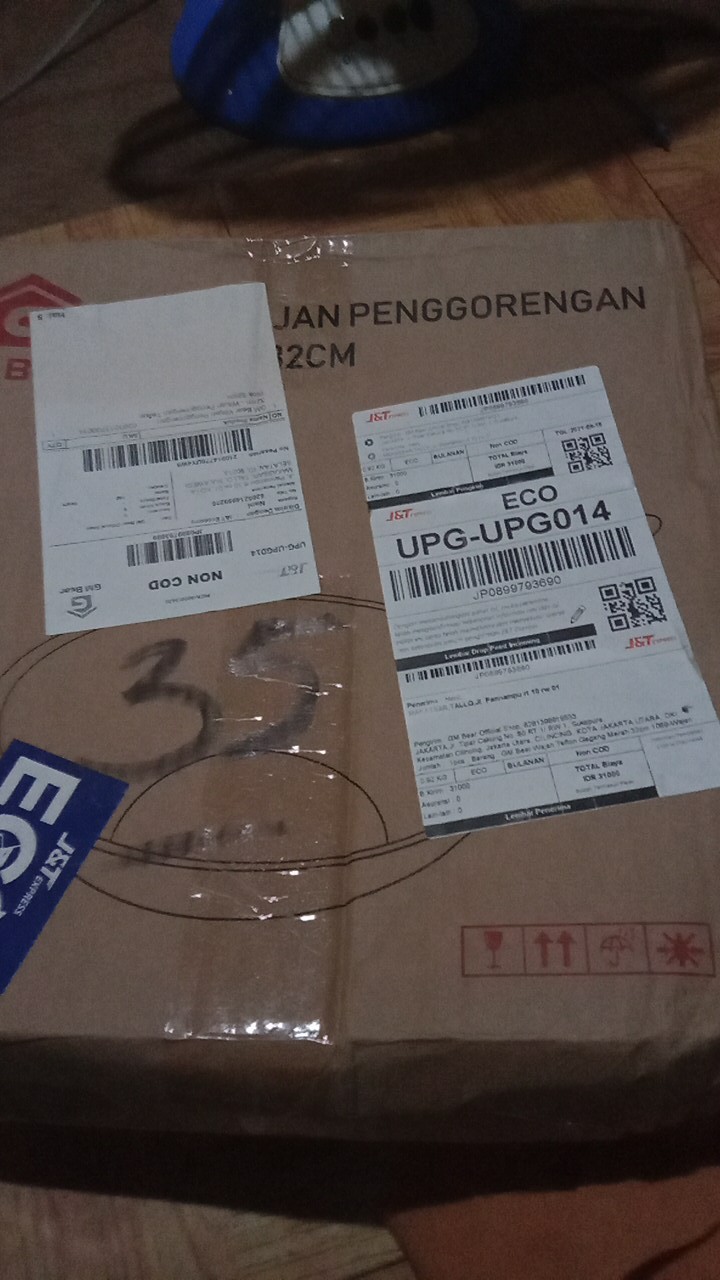 Gm Bear Wajan Teflon Gagang Merah 32cm 1069-wajan Penggorengan Teflon 32cm