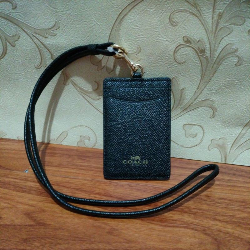 

Coach Id Lanyard On Black Signature Canvas