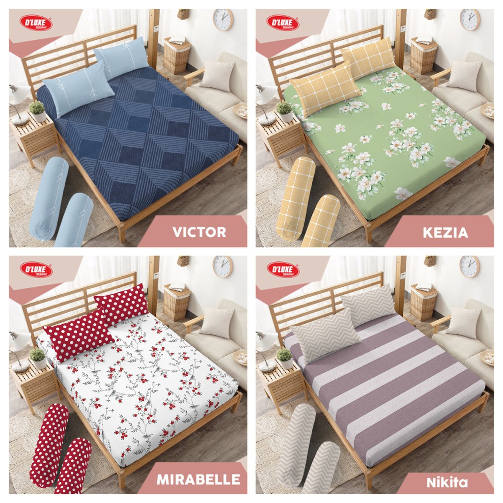 Kintakun Isthana T30 - Sprei Kintakun Dluxe 180x200 - Chili Red/cool Gray/deep Blue/khaki