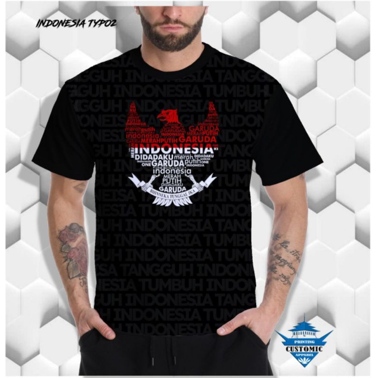 Kaos 3D Kemerdekaan Indonesia - Open Chest Garuda