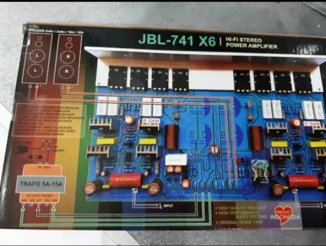 TERSEDIA Kit Power Ampli JBL-741 X6 Suara Jernih 2x300W **