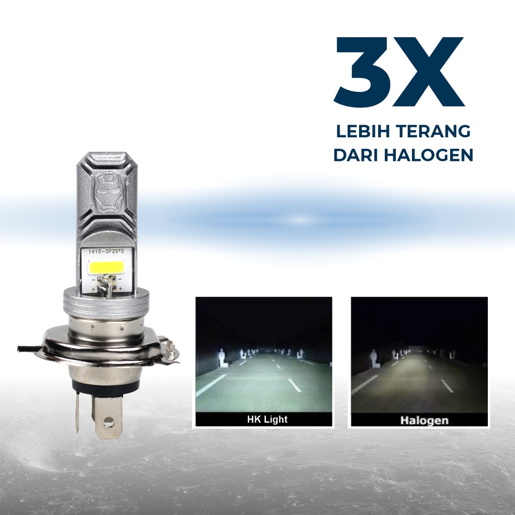 HK Light Lampu Led Motor 2 Sisi Super AC DC H4  lampu led motor depan 8watt putih