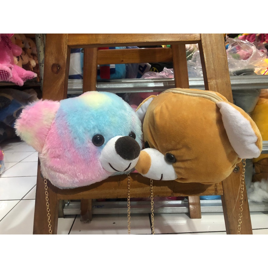 Tas beruang tedy bear bulu lucu imut gemoy Ransel Wanita Baru Boneka Mewah Ransel Kasual Tas Kepribadian Kartun Beruang