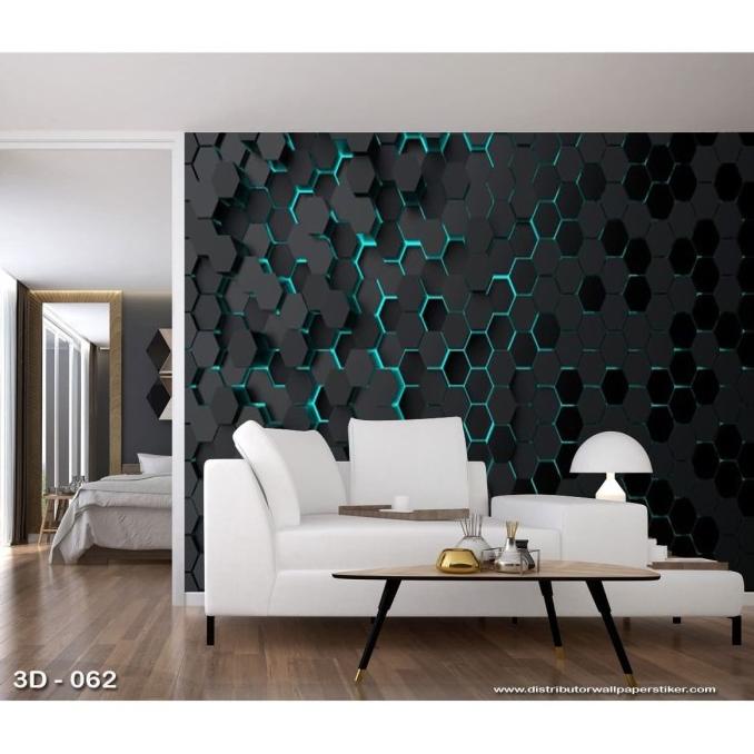 WALLPAPER 3D WALLPAPER CUSTOM WALLPAPER 3D HEXAGONAL Termurah