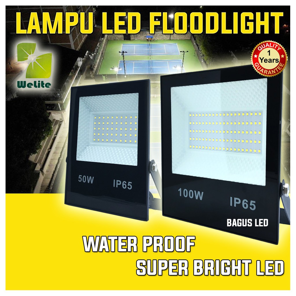 Lampu Sorot Tembak Flood Light LED 50W 100W Outdoor Garansi