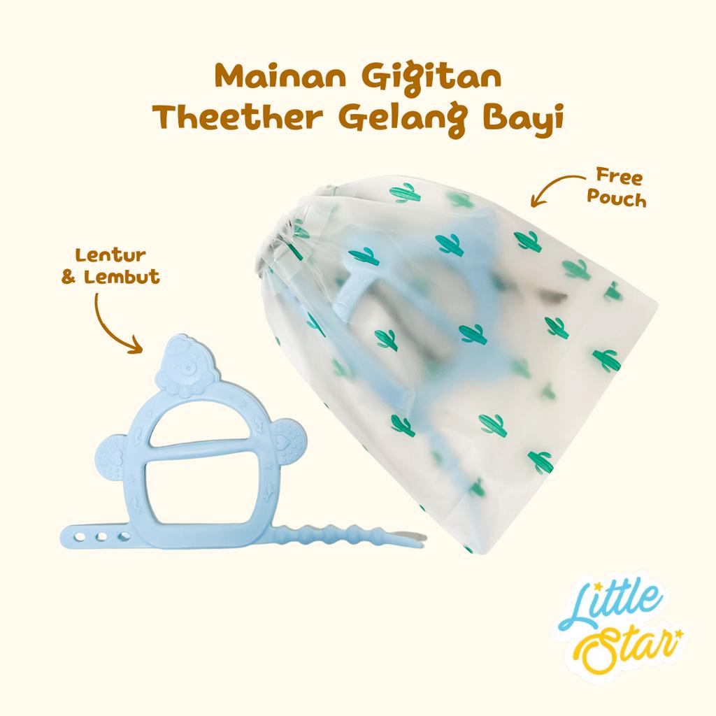 Mainan Gigitan Bayi Theether Gelang Bahan Silikon Lembut Lentur Halus BPA Free