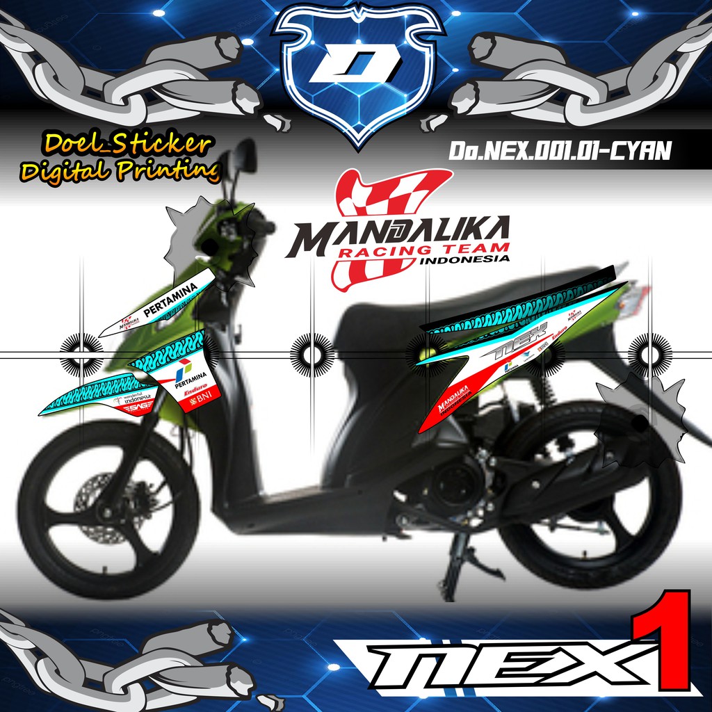 Sticker Striping Variasi Nex 1/Nex Old - Striping Motor Nex 1/Nex Old  MANDALIKA DOEL 001