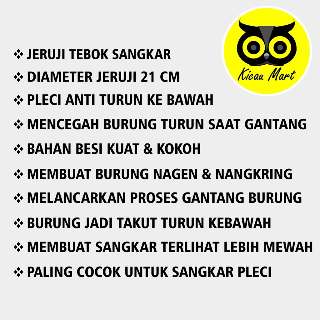ANCAK PRESS ANSANG RAM JERUJI BESI JEBAKAN SANGKAR KANDANG BURUNG PLECI BULAT ANTI TURUN NEBOK ANPLC
