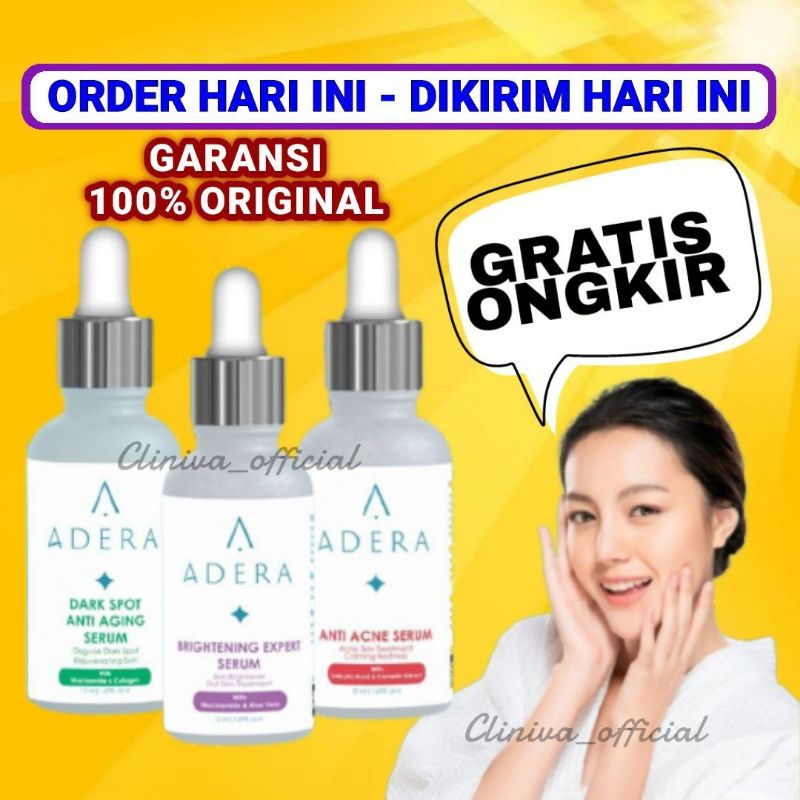 Adera Face Serum Original | Serum Adera | Wajah Original Glowing Putih Bersih Bebas Jerawat Kusam Fl