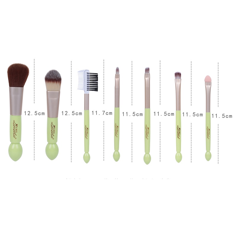 Makeup Brush Set with Yellow hard Case Kuas Makeup Set Kuas Makeup isi 7 PCS Brush