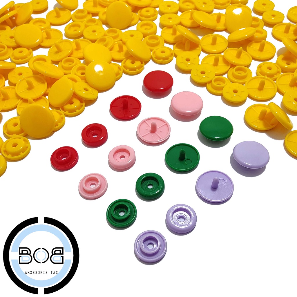 KANCING JEPRET PLASTIK 15 MM / 12 SET