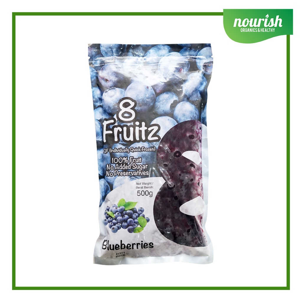 

8 Fruitz IQF Blueberries IQF / Blueberry Beku 500 gr