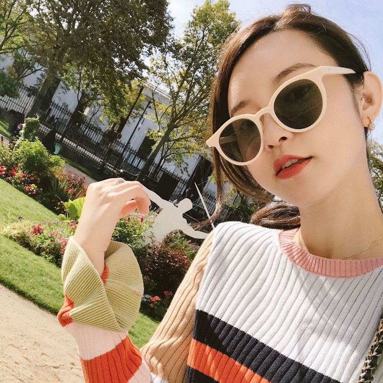 Zhang Dayi net red white Kacamata Hitam Wanita Model Korea Warna Permen 5142