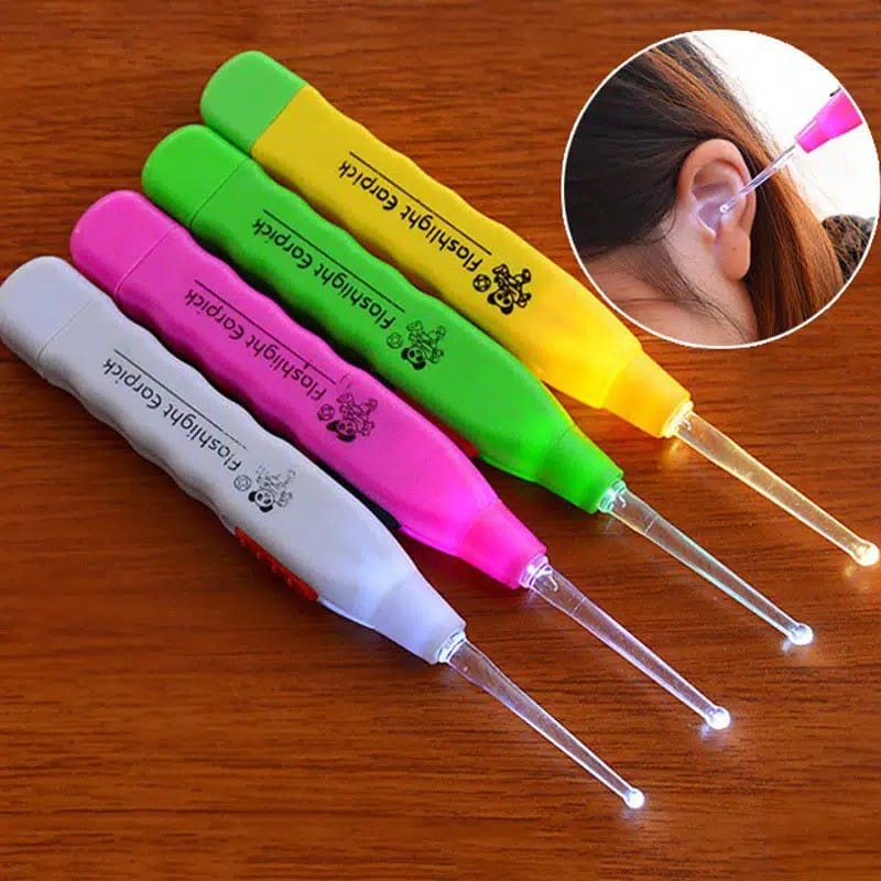 ✿ELYSABETHME✿ Ear pick korek earpick kuping lampu LED pembersih telinga dengan lampu