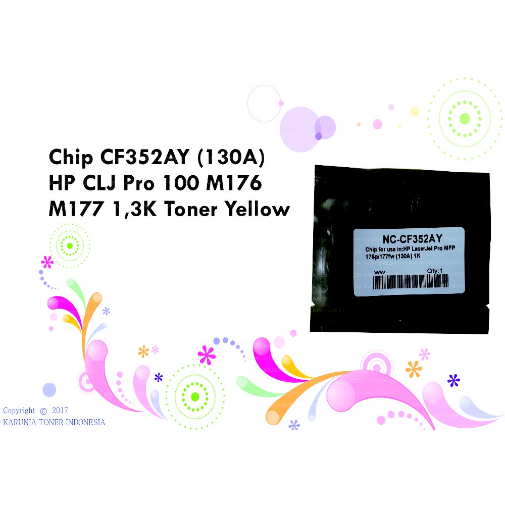 Chip Toner CF353A 130A HP PRO100 M176 M177 M551N M177FW 1.3k Toner Yellow