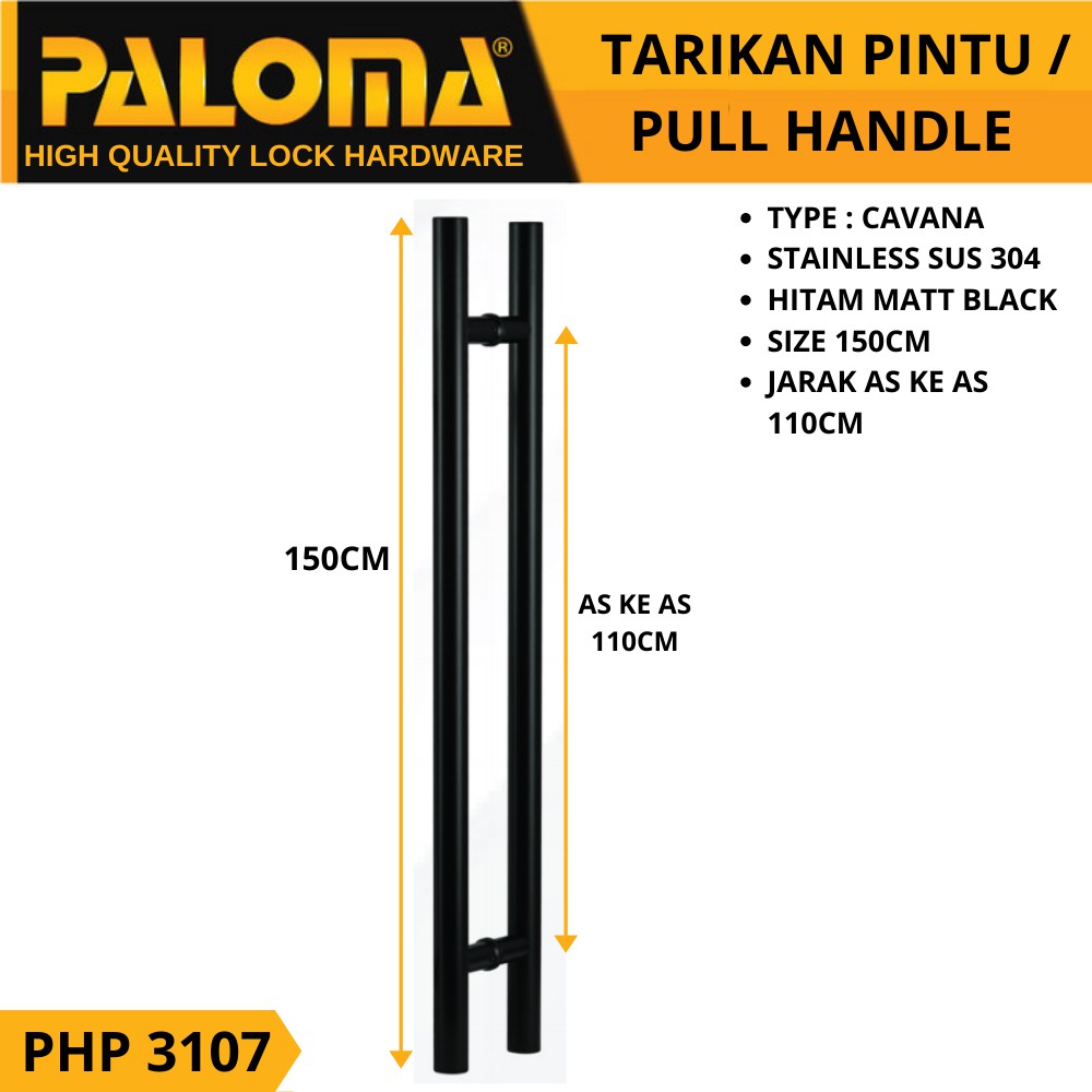 PALOMA PHP 3107 CAVANA PULL HANDLE TARIKAN PINTU 150CM HITAM BLACK