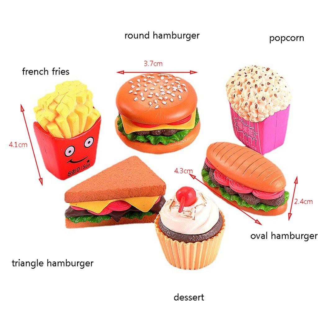 [Elegan] Fast Food Figurine Lucu Mini French fries, Dessert, Popcorn Micro Landscape Miniatur Mainan Patung Kecil Hadiah Anak Model Hamburger