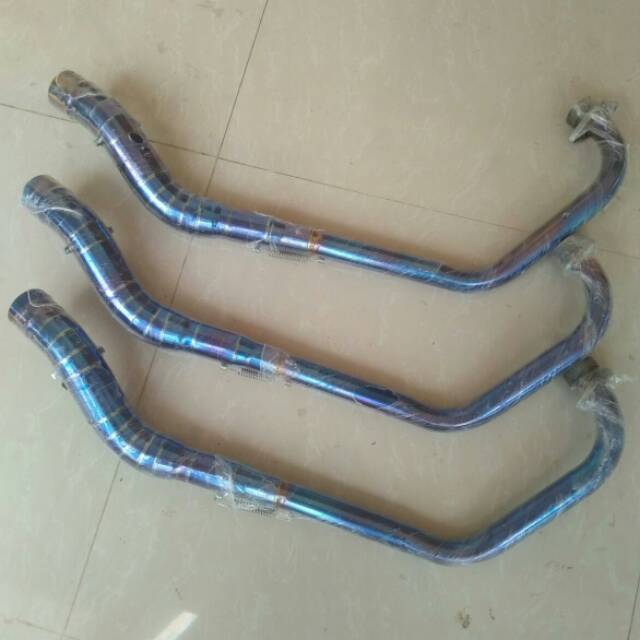 Leher pipa header bluemon knalpot racing fu vixion cbr sonic mp mx king r15 v3 v2 new old byson dll 