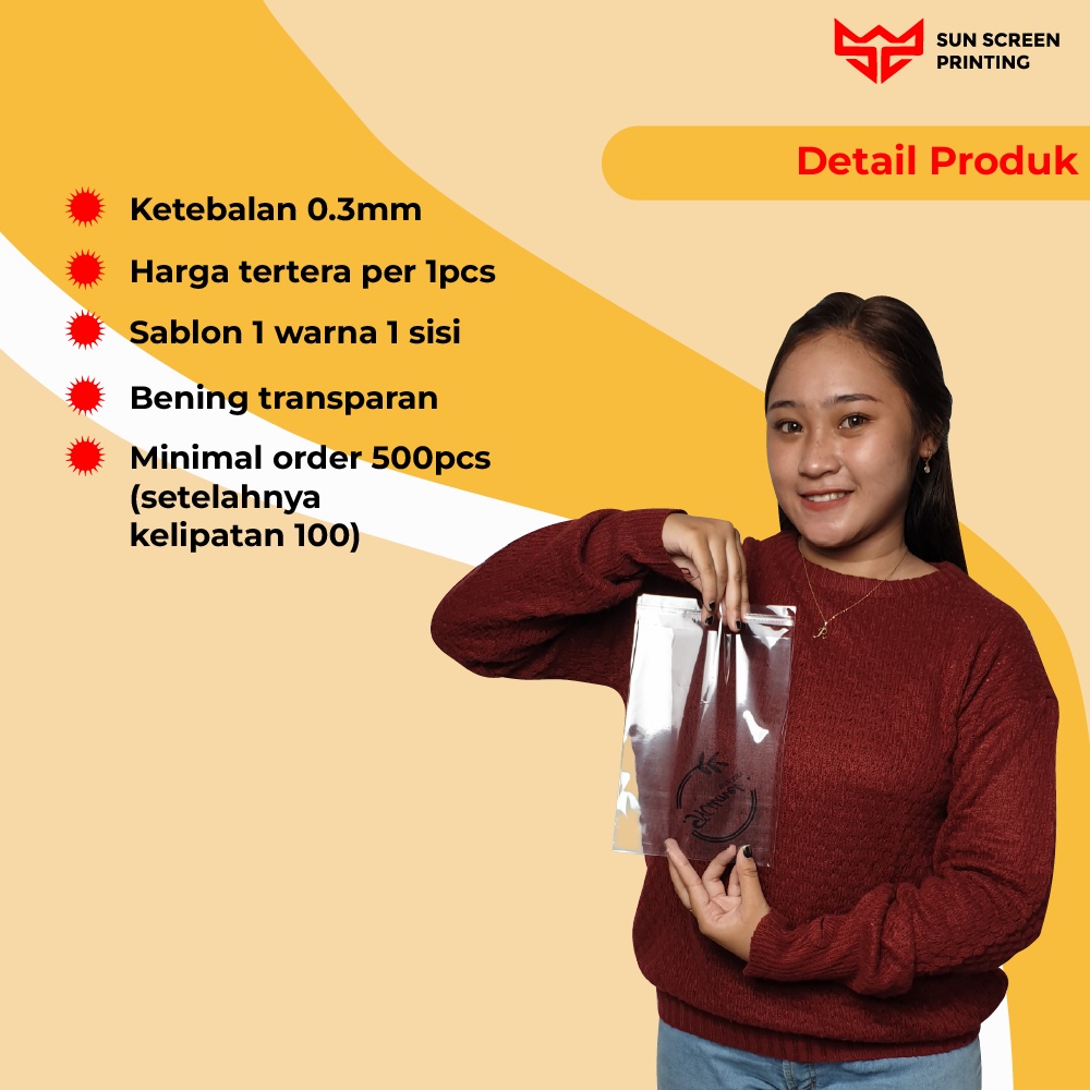 Sablon Plastik Murah Opp 16x20