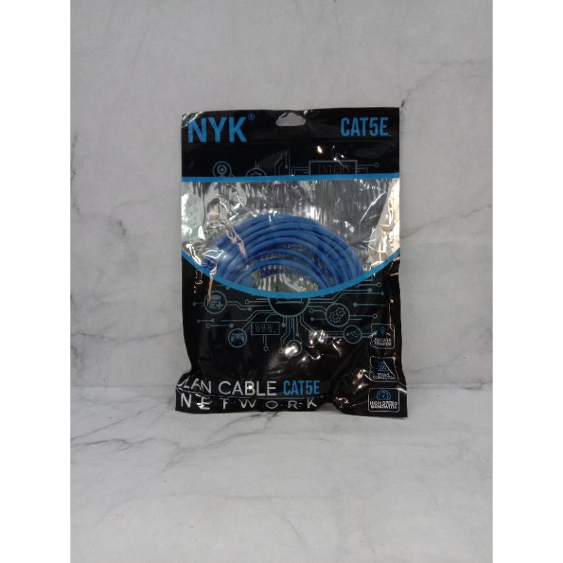 kabel Lan Cat 5E 5meter Biru / kabel lan cat 5e biru 5meter / kabel lan nyk cat 5e