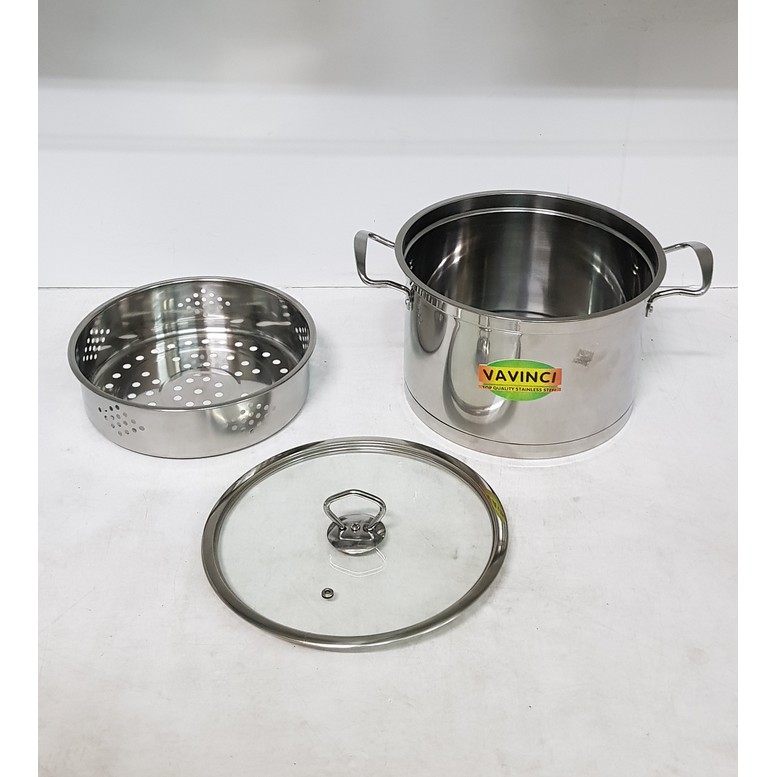 Panci Kukusan Steamer Stock Pot Vavinci 26 cm