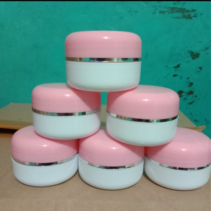 Pot Cream 30gr Pink - Putih List Silver