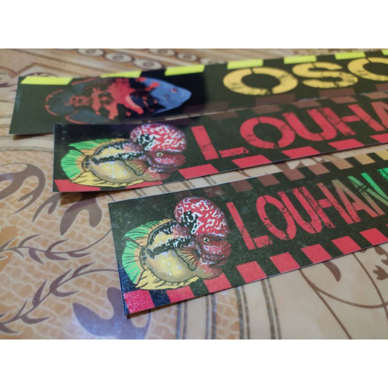 Stiker hiasan aquarium peacok bass pbass area predator fish louhan lovers oscar pecinta ikan predator awas ikan galak premium quality