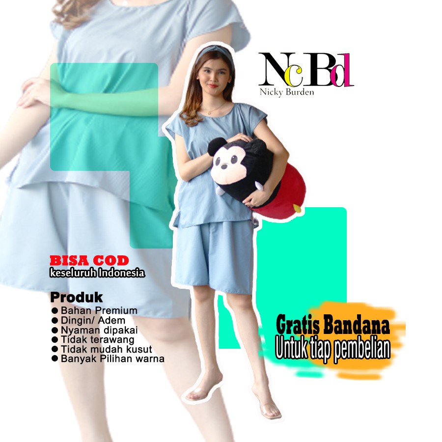 One Set Piama Baju Tidur Remaja Kekinian Murah Larasati Piyama Lengan Pendek