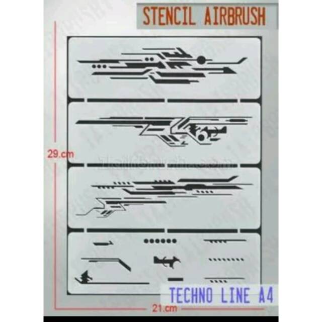 

Stencil airbrush techno 4 motif
