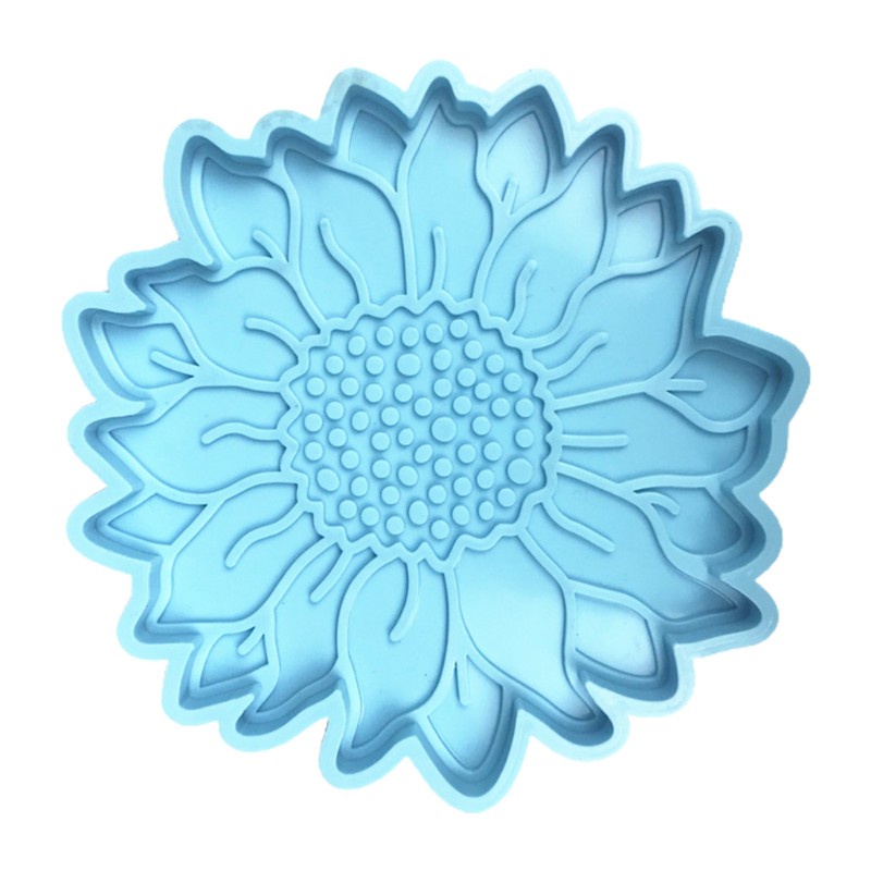 Glitter Handcraft Decoration Sunflower Coaster Epoxy Resin Mold Cup Mat Silicone Mould