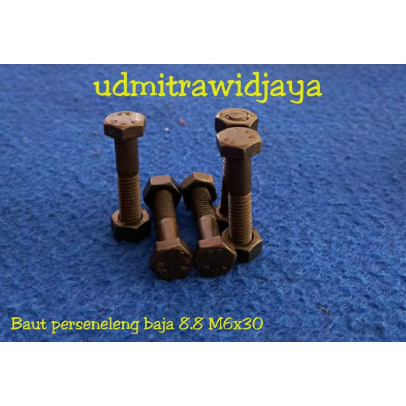 Baut perseneleng verseneleng baja 8.8 6x30 kunci 10 baut pirsneleng baut pantek kuat baja