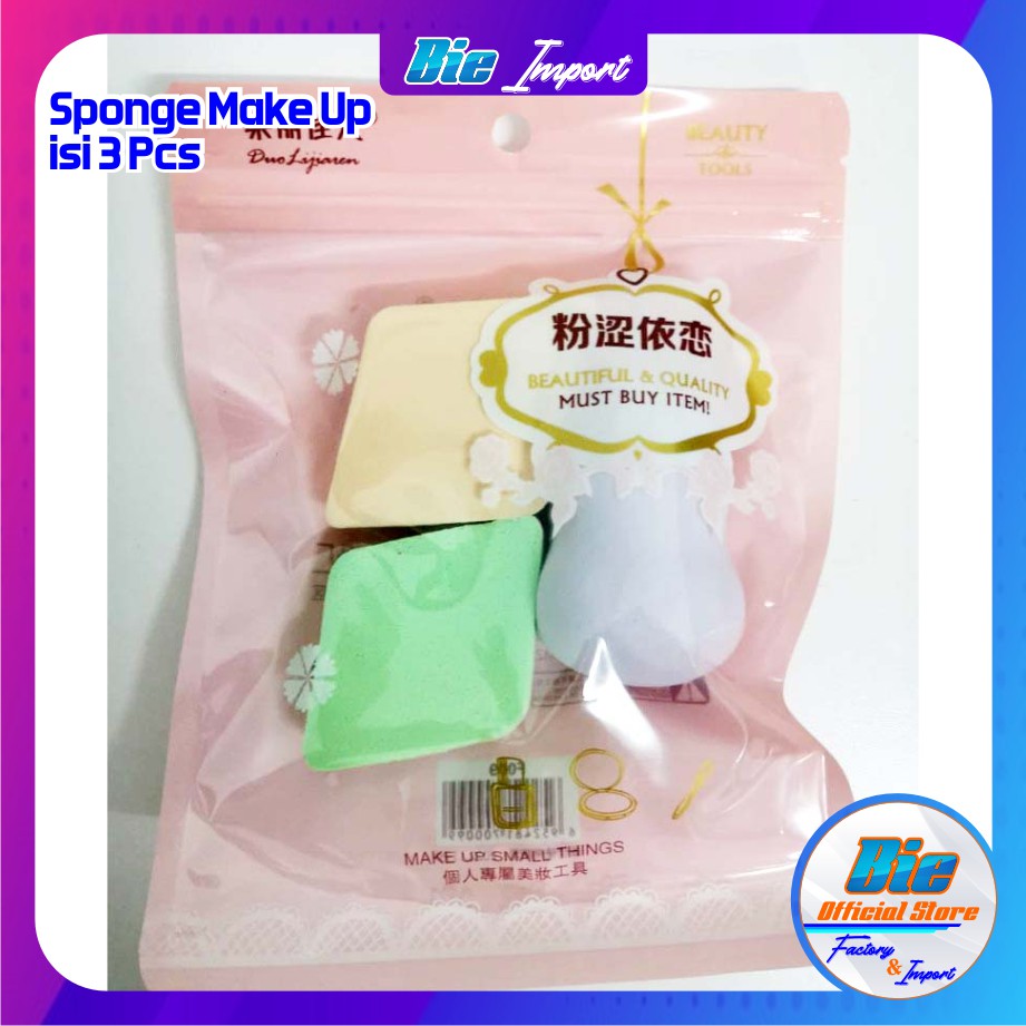 isi 3 Pcs Sponge Make Up Set Premium Impor