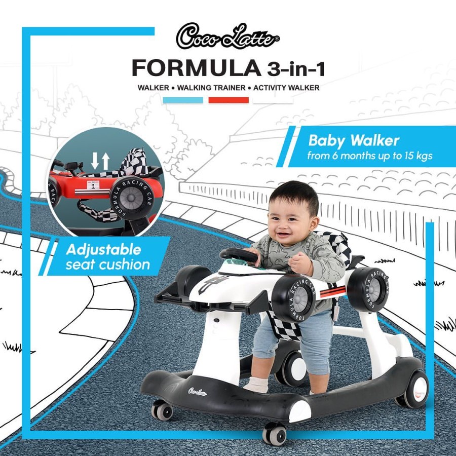 baby walker cocolatte formula 3in1   alat bantu jalan bayi