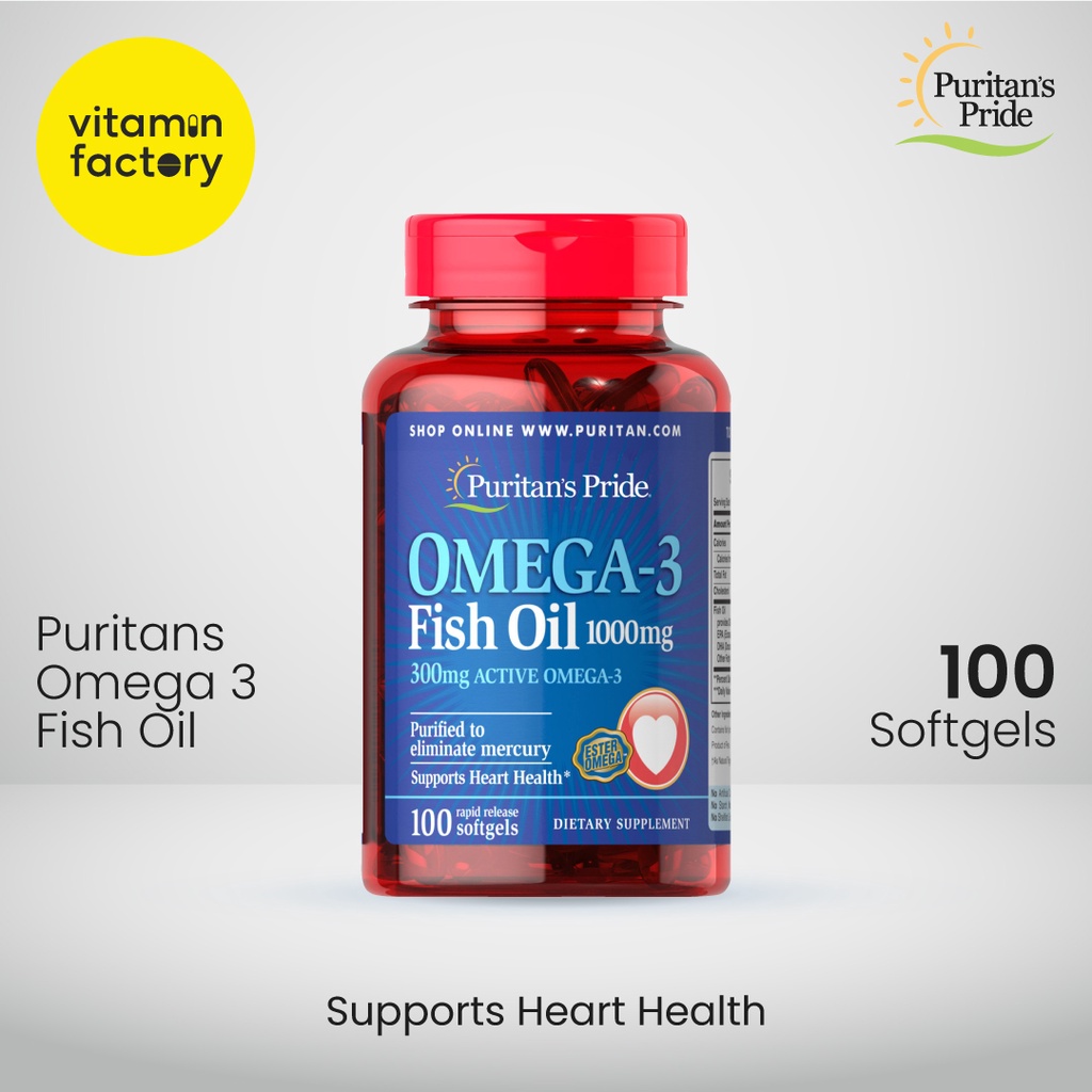 Puritan Omega 3 Fish Oil 1000 mg 100 Softgels
