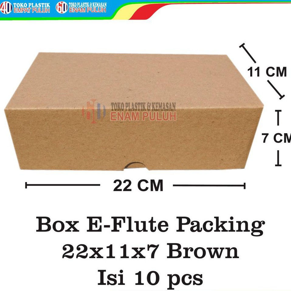 

Kotak kardus tebal box e flute corrugated brown packing isi 10 pcs 22x11x7 brown polos hampers