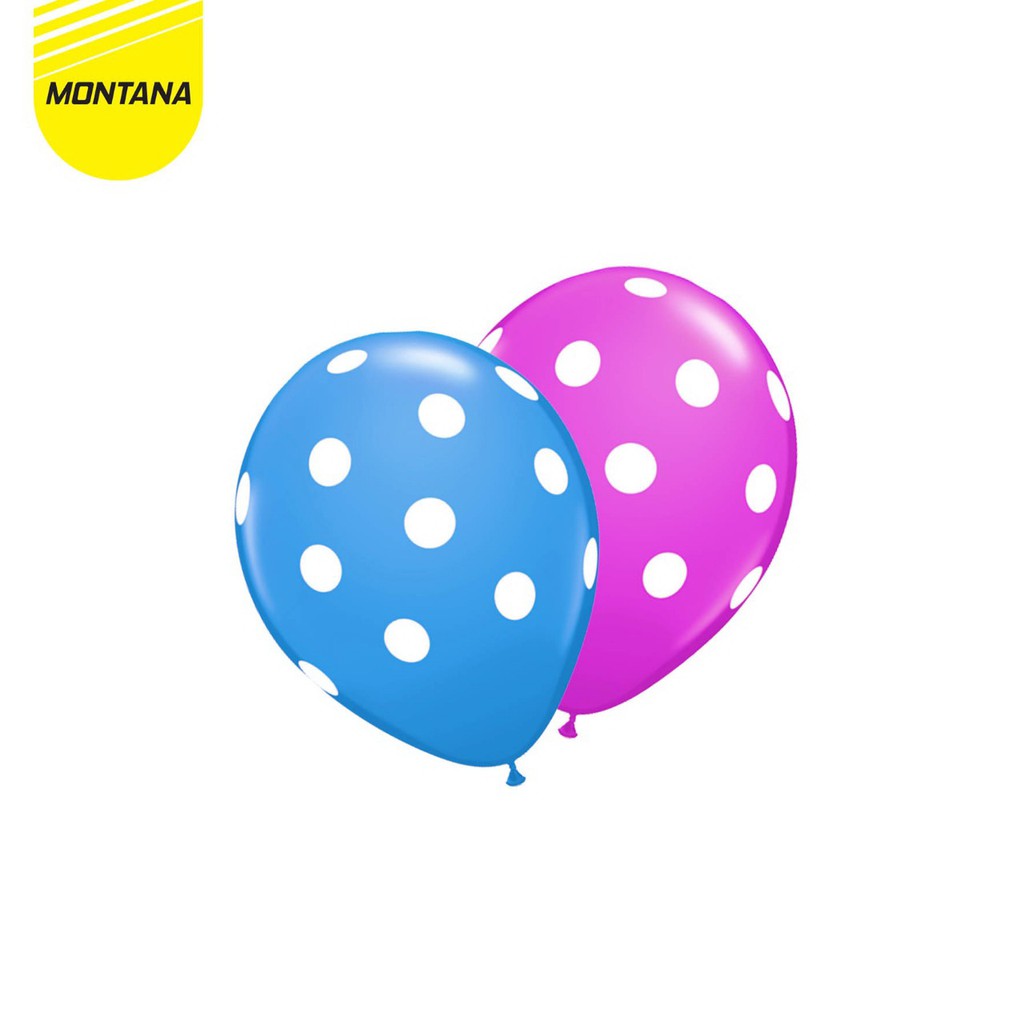 

MONTANA Balon Latex Polkadot / Balon Retail PER Bungkus / isi 5Pcs
