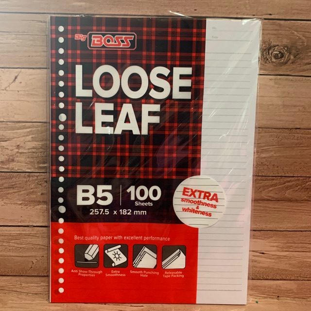 

Loose leaf B5 isi 100