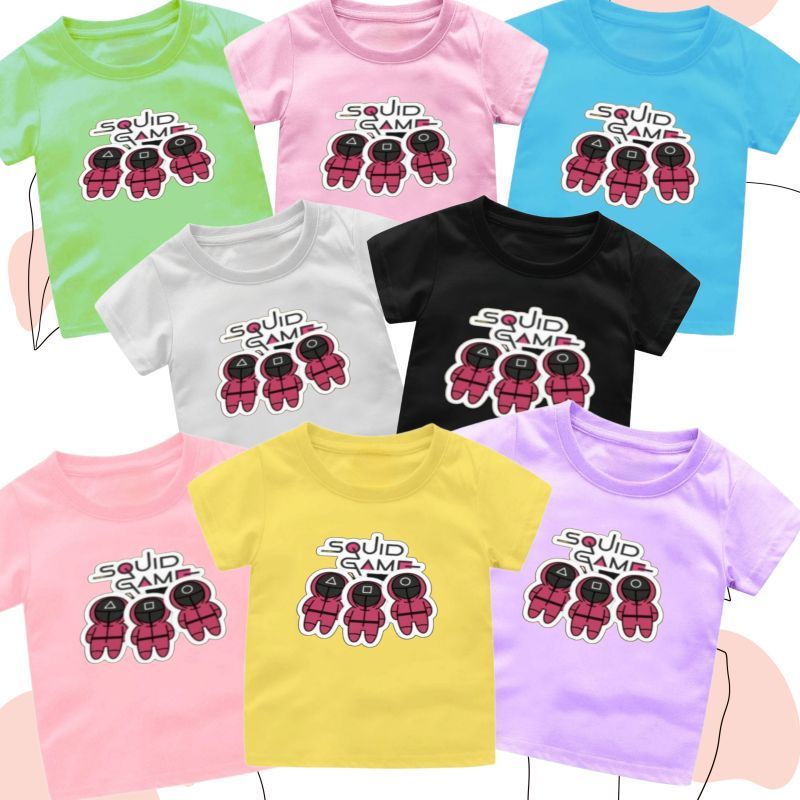 BAJU SQUID GAME ANAK CEWEK-COWOK 1-12 tahun KAOS ANAK CEWEK KAOS ANAK COWOK ATASAN ANAK ANAK