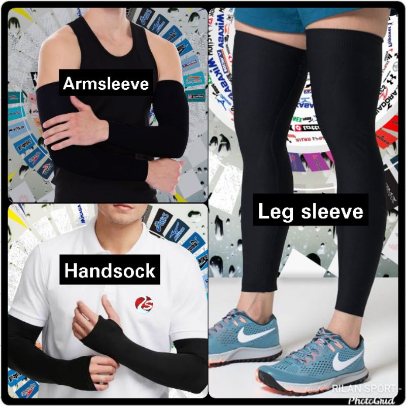 Sarung tangan skin deker armsleeve arm warmer handsock leg sleeve manset tangan stoking murah bagus 