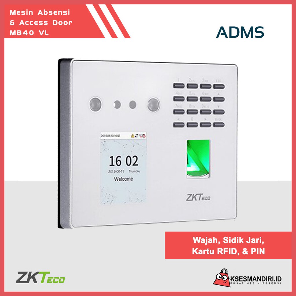 Fingerprint Mesin Absensi dan Access Door Zkteco MB40 VL