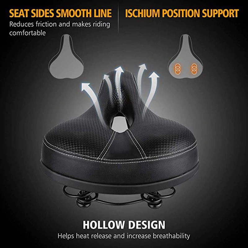 BISA COD UpperX Jok Sadel Sepeda Bike Saddle Wide Seat Soft Pad Cushion - UX01 - Black