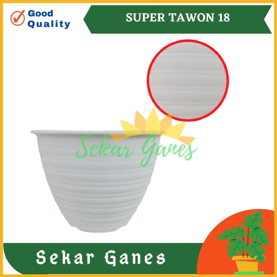 Pot Super Tawon 18 Cm Putih By Garden Of Love Pot Tawon 18 Putih Mirip Pot Tawon Pirus 15 18 20 24