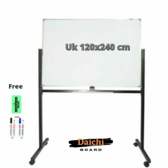 

Papan Tulis / Whiteboard Daichi Magnetic Double Face Stand Uk 120x240