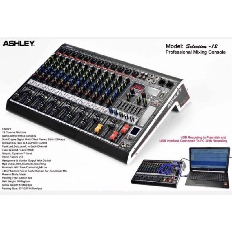 Mixer Audio 12 Channel Ashley Selection 12 Audio Interface